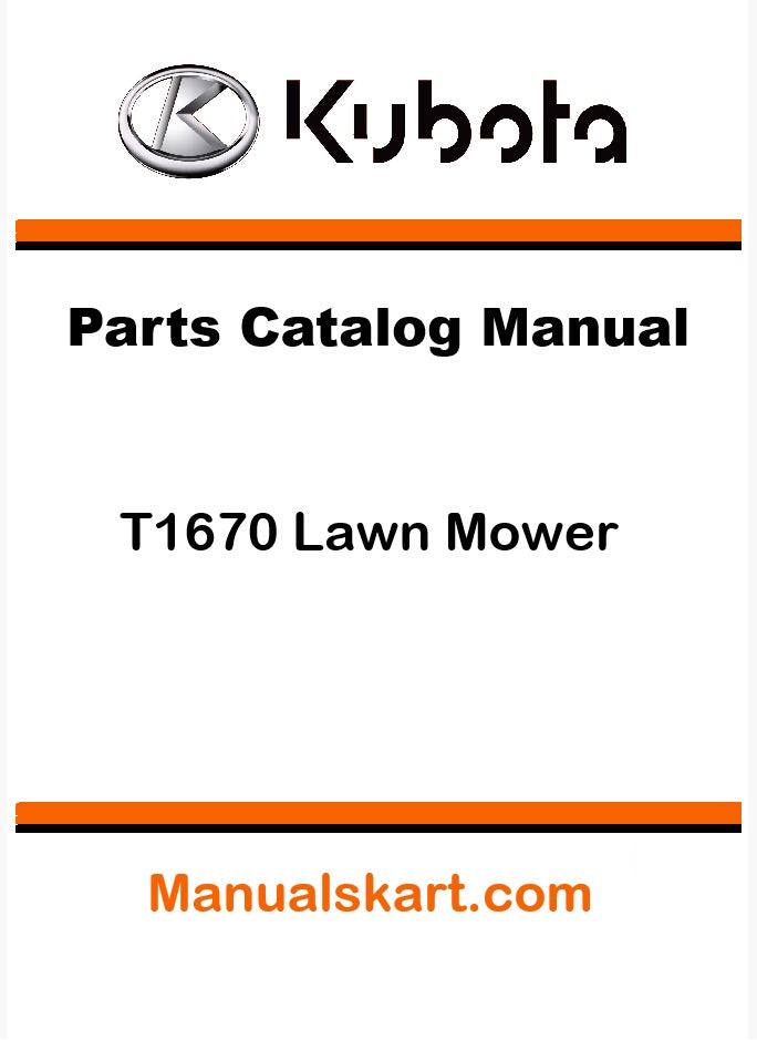 Kubota T1670 Lawn Mower Pdf Parts Catalog Manual