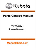 Kubota T1700HX Lawn Mower Pdf Parts Catalog Manual