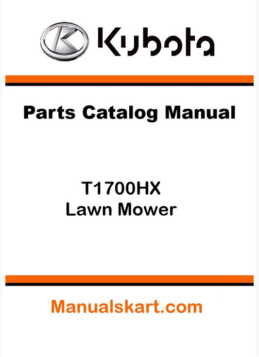 Kubota T1700HX Lawn Mower Pdf Parts Catalog Manual
