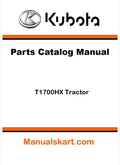 Kubota T1700HX Tractor Parts Catalog Pdf Manual