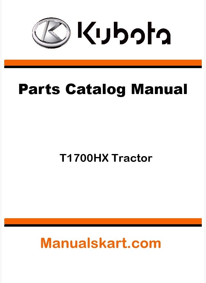Kubota T1700HX Tractor Parts Catalog Pdf Manual