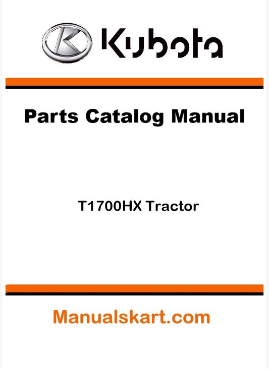 Kubota T1700HX Tractor Parts Catalog Pdf Manual