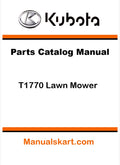 Kubota T1770 Lawn Mower Pdf Parts Catalog Manual
