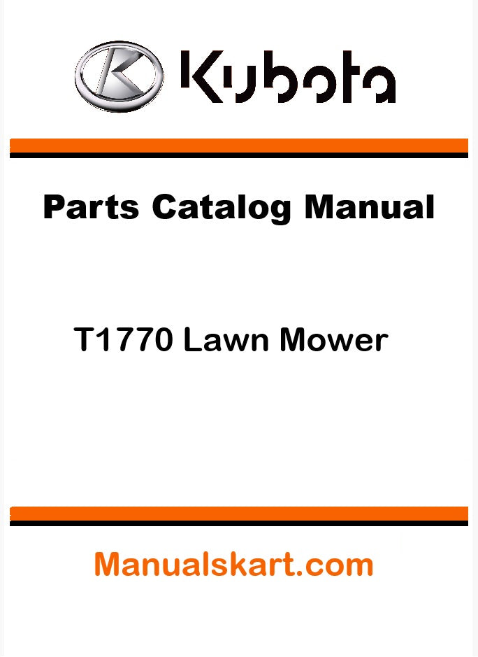 Kubota T1770 Lawn Mower Pdf Parts Catalog Manual