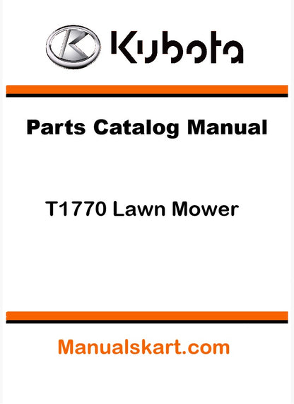 Kubota T1770 Lawn Mower Pdf Parts Catalog Manual
