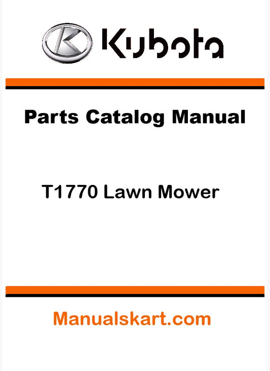Kubota T1770 Lawn Mower Pdf Parts Catalog Manual