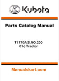 Kubota T1770A(S.NO.20001-) Tractor Parts Catalog Pdf Manual