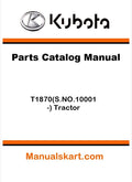 Kubota T1870(S.NO.10001-) Tractor Parts Catalog Pdf Manual