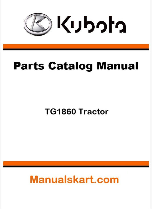 Kubota TG1860 Tractor Parts Catalog Pdf Manual