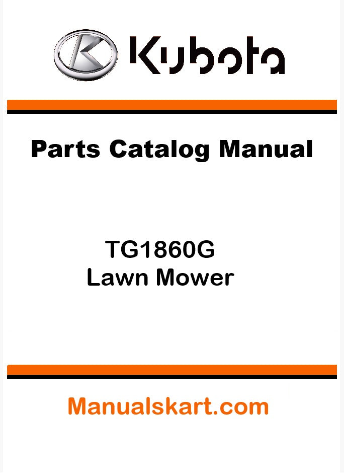 Kubota TG1860G Lawn Mower Pdf Parts Catalog Manual