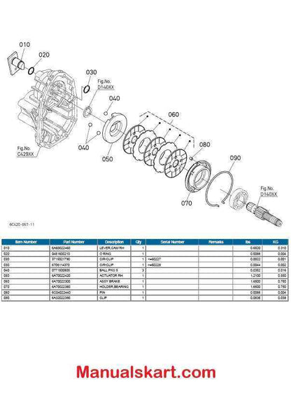 Kubota RTV1100CRX Utility Vehicle Parts Catalog Pdf Manual