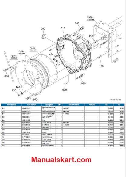 Kubota M9540DTC Tractor Parts Catalog Pdf Manual