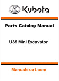 Kubota U35 Mini Excavator Pdf Parts Catalog Manual