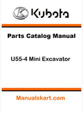 Kubota U55-4 Mini Excavator Pdf Parts Catalog Manual