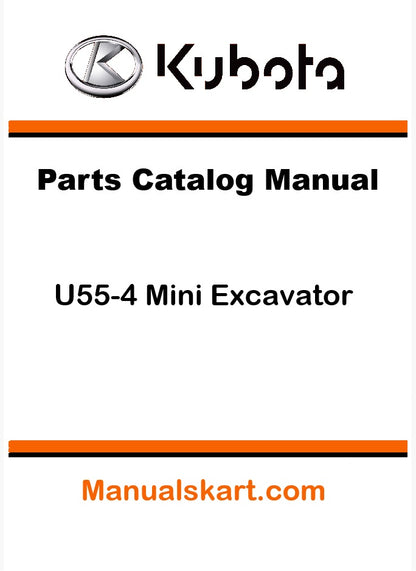 Kubota U55-4 Mini Excavator Pdf Parts Catalog Manual