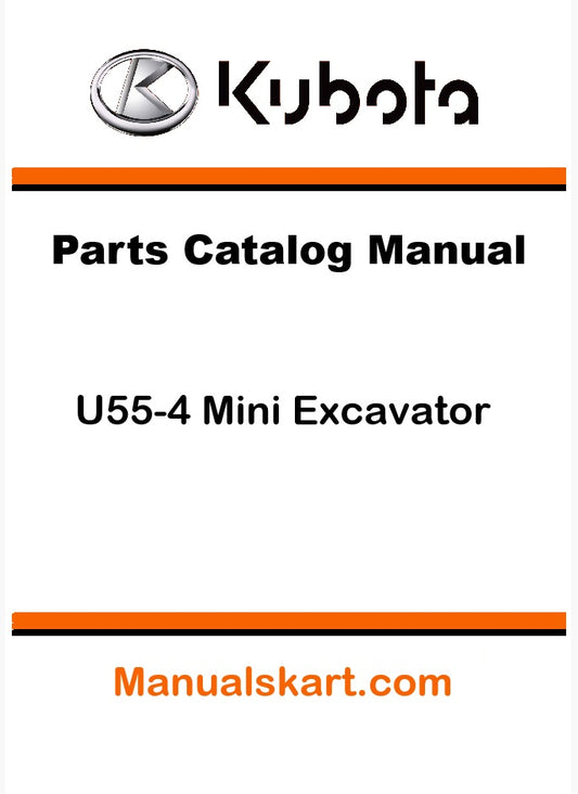 Kubota U55-4 Mini Excavator Pdf Parts Catalog Manual