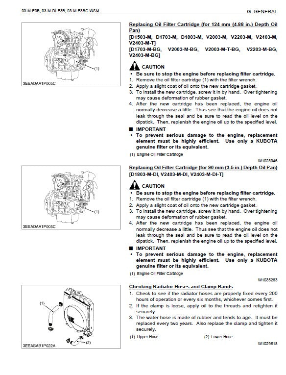 Kubota 05-E2B, 05-E2BG Engine Pdf Repair Service Manual