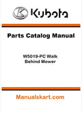 Kubota W5019-PC Walk Behind Mower Parts Catalog Pdf Manual
