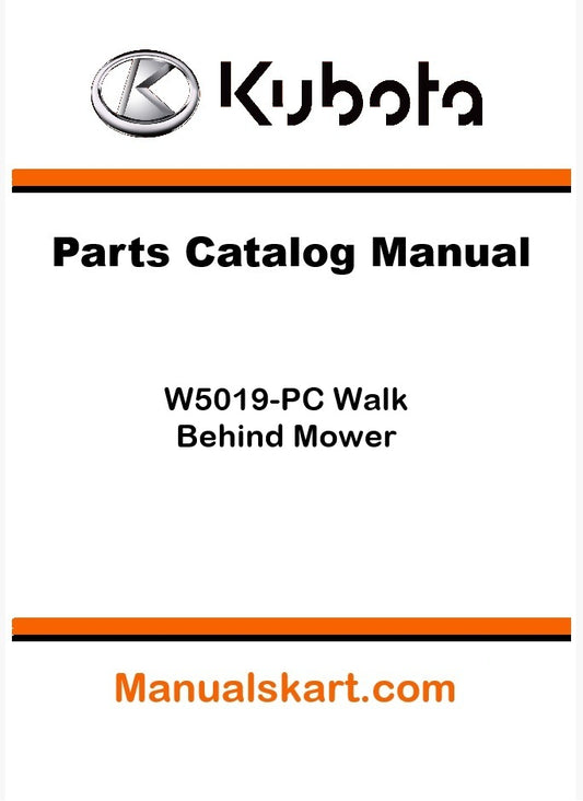 Kubota W5019-PC Walk Behind Mower Parts Catalog Pdf Manual