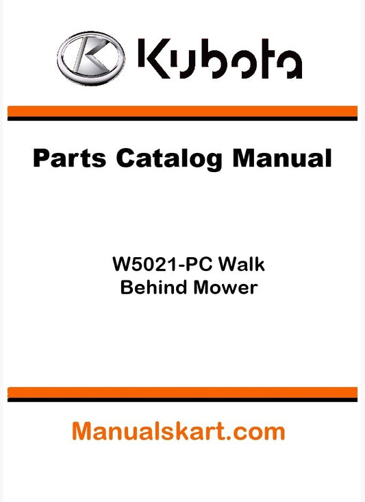 Kubota W5021-PC Walk Behind Mower Parts Catalog Pdf Manual