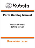 Kubota W5021-SC Walk Behind Mower Parts Catalog Pdf Manual