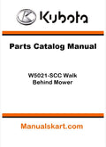 Kubota W5021-SCC Walk Behind Mower Parts Catalog Pdf Manual
