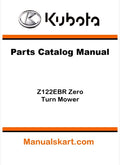 Kubota Z122EBR Zero Turn Mower Parts Catalog Pdf Manual