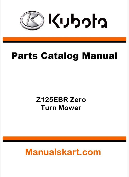 Kubota Z125EBR Zero Turn Mower Parts Catalog Pdf Manual