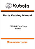Kubota Z231BR Zero Turn Mower Parts Catalog Pdf Manual