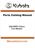 Kubota Z421KWT-3 Zero Turn Mower Parts Catalog Pdf Manual