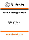 Kubota Z421KWT Zero Turn Mower Parts Catalog Pdf Manual