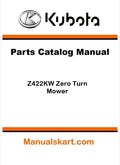 Kubota Z422KW Zero Turn Mower Parts Catalog Pdf Manual