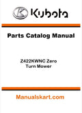 Kubota Z422KWNC Zero Turn Mower Parts Catalog Pdf Manual