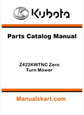 Kubota Z422KWTNC Zero Turn Mower Parts Catalog Pdf Manual