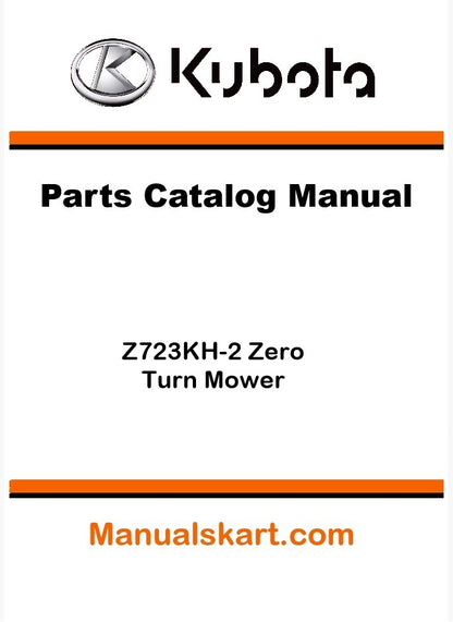 Kubota Z723KH-2 Zero Turn Mower Parts Catalog Pdf Manual