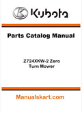 Kubota Z724XKW-2 Zero Turn Mower Parts Catalog Pdf Manual