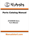 Kubota Z724XKW Zero Turn Mower Parts Catalog Pdf Manual