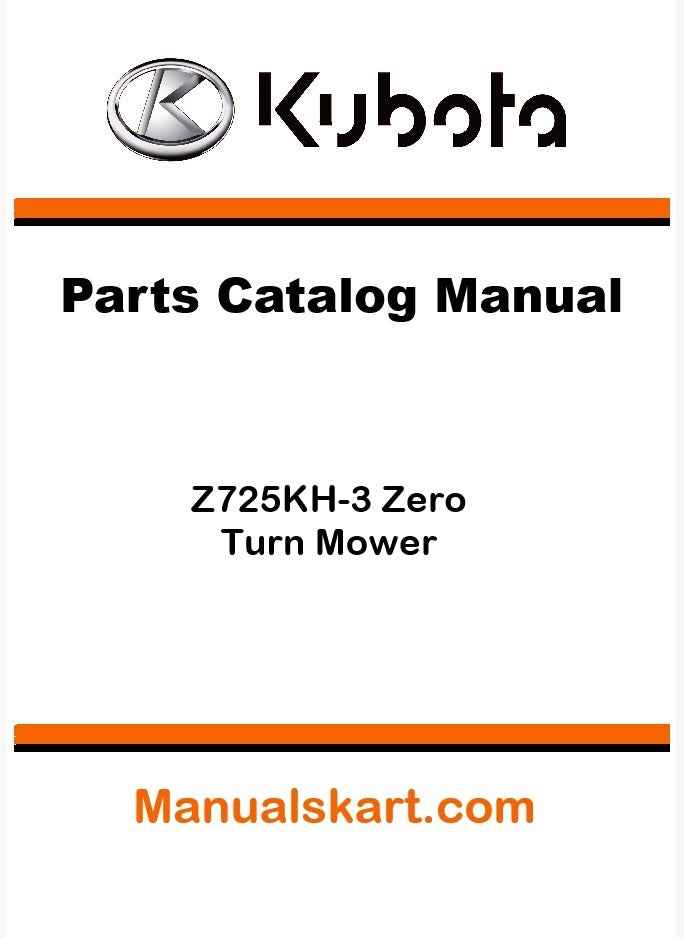 Kubota Z725KH-3 Zero Turn Mower Parts Catalog Pdf Manual