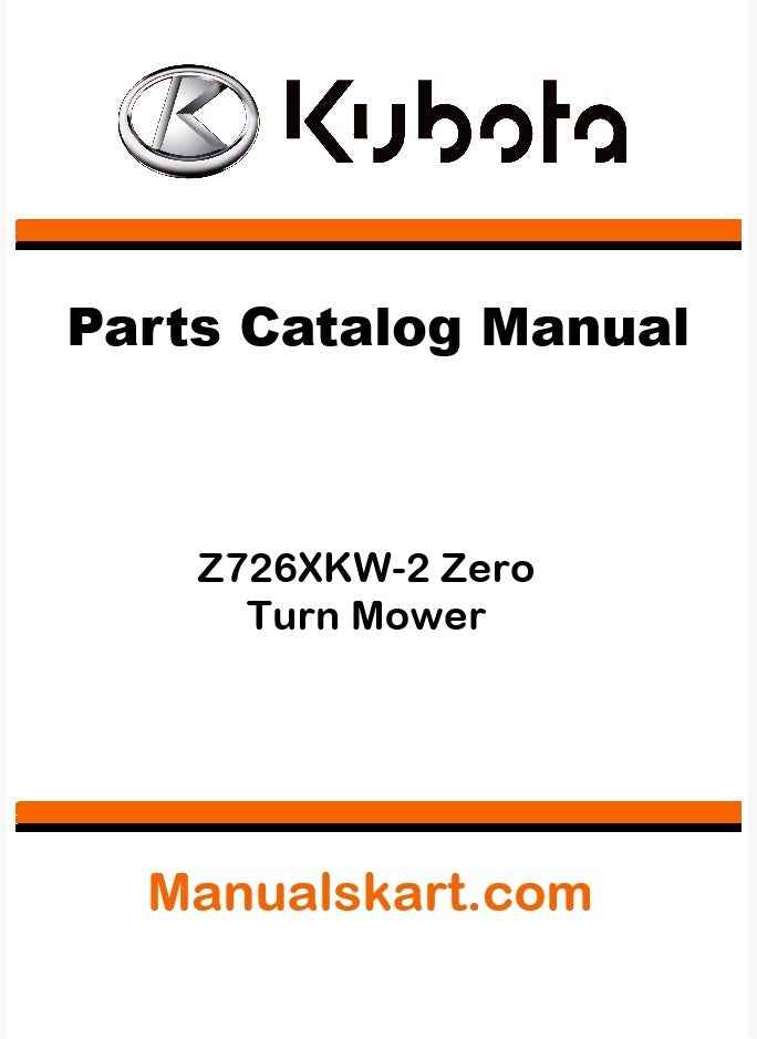 Kubota Z726XKW-2 Zero Turn Mower Parts Catalog Pdf Manual