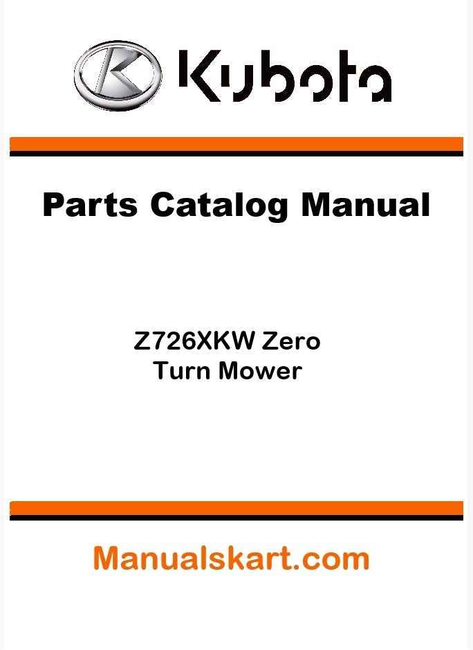 Kubota Z726XKW Zero Turn Mower Parts Catalog Pdf Manual