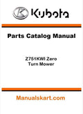 Kubota Z751KWI Zero Turn Mower Parts Catalog Pdf Manual