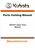 Kubota ZD1011 Zero Turn Mower Parts Catalog Pdf Manual