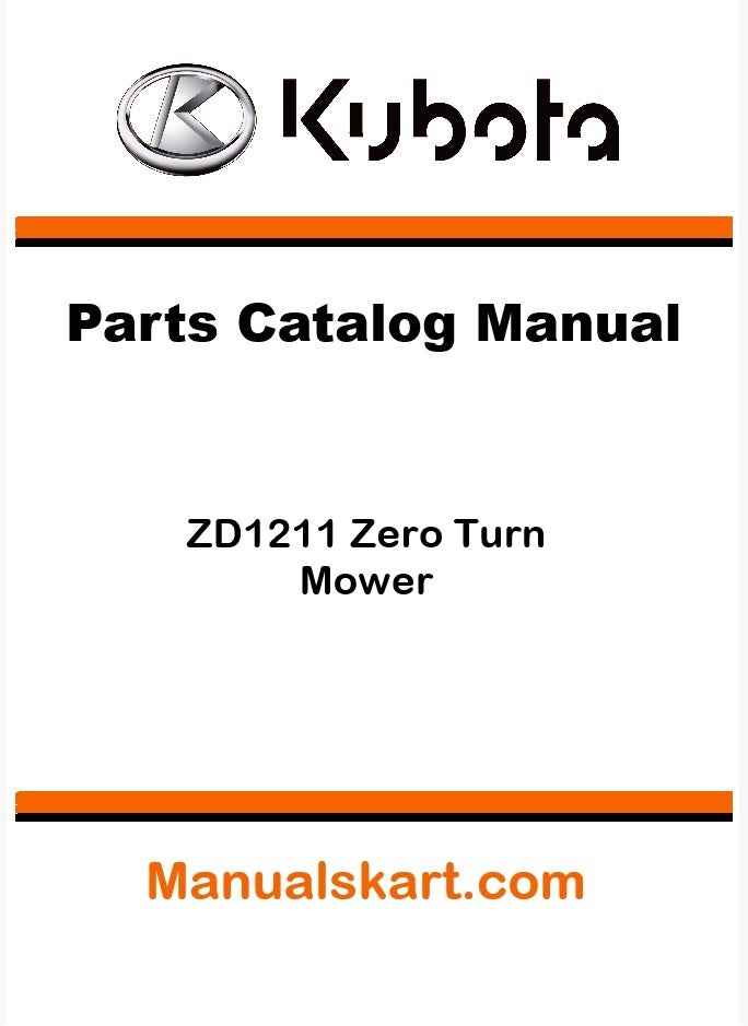 Kubota ZD1211 Zero Turn Mower Parts Catalog Pdf Manual