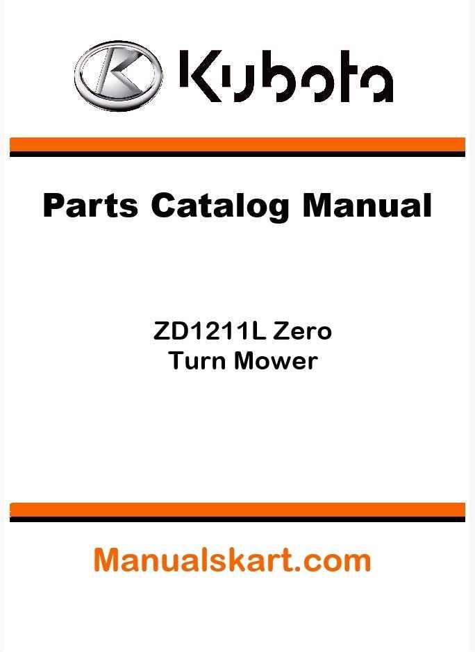 Kubota ZD1211L Zero Turn Mower Parts Catalog Pdf Manual