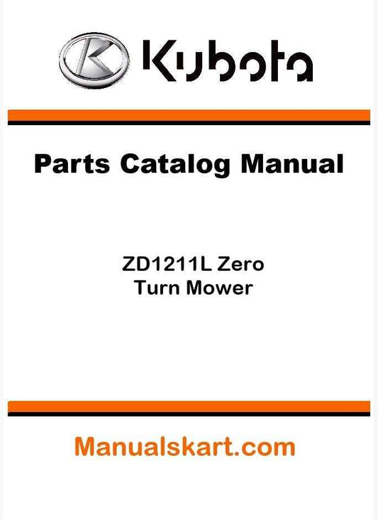 Kubota ZD1211L Zero Turn Mower Parts Catalog Pdf Manual