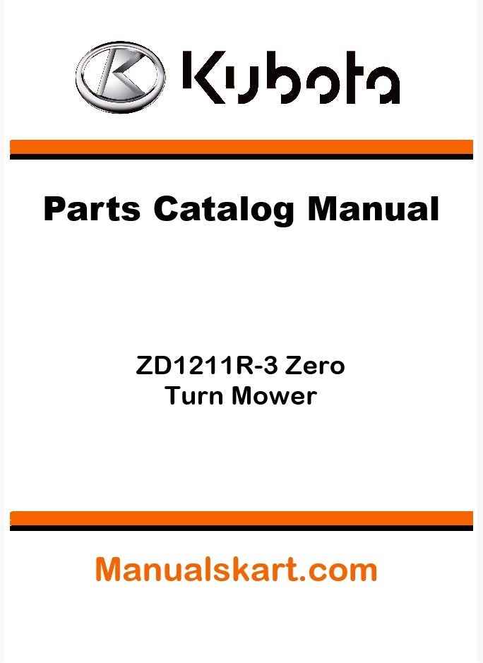 Kubota ZD1211R-3 Zero Turn Mower Parts Catalog Pdf Manual
