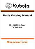 Kubota ZD1211RL-3 Zero Turn Mower Parts Catalog Pdf Manual