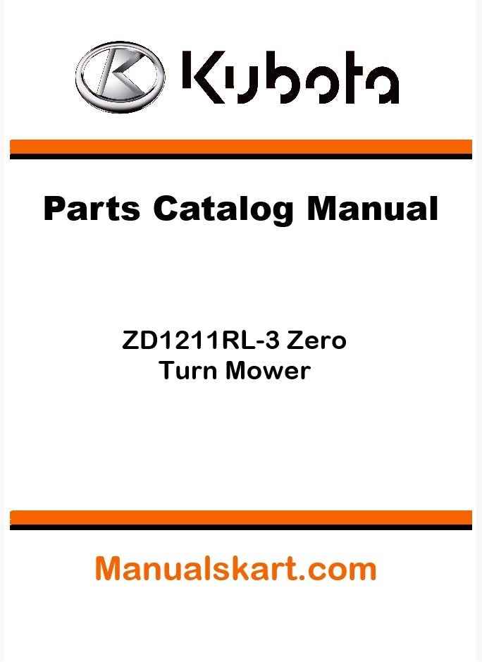 Kubota ZD1211RL-3 Zero Turn Mower Parts Catalog Pdf Manual