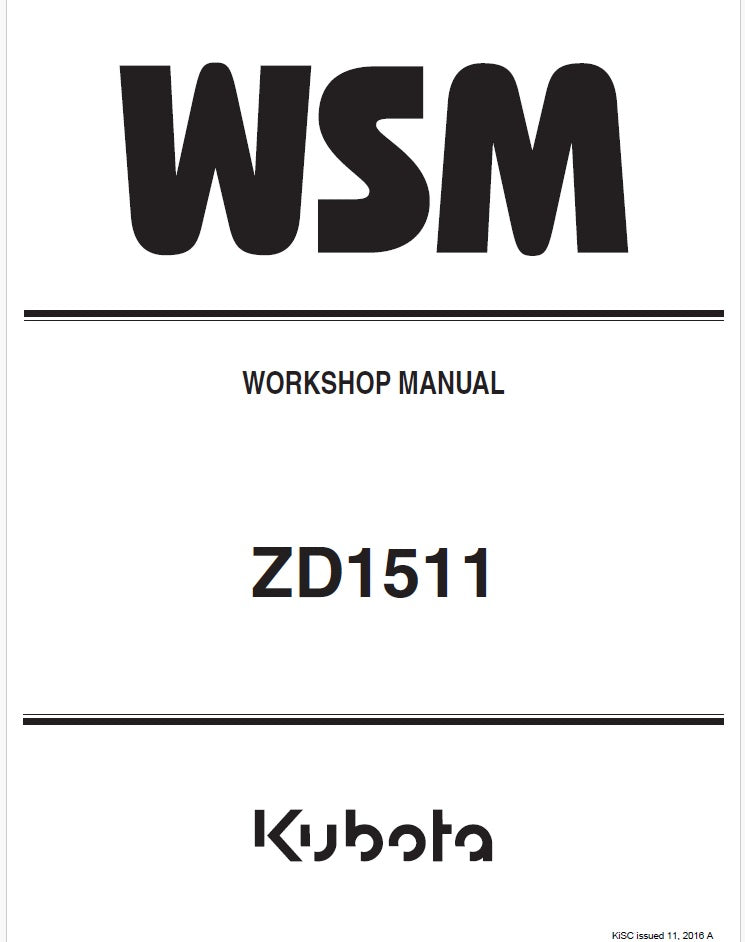 Kubota ZD1511 Zero Turn Mower Pdf Repair Service Manual