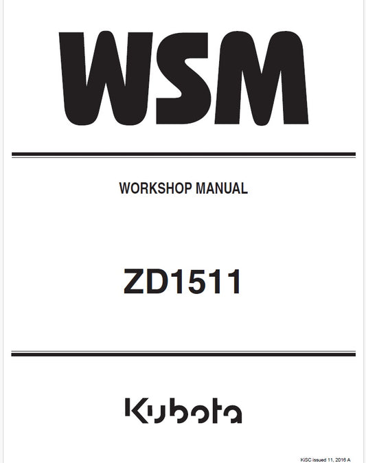 Kubota ZD1511 Zero Turn Mower Pdf Repair Service Manual